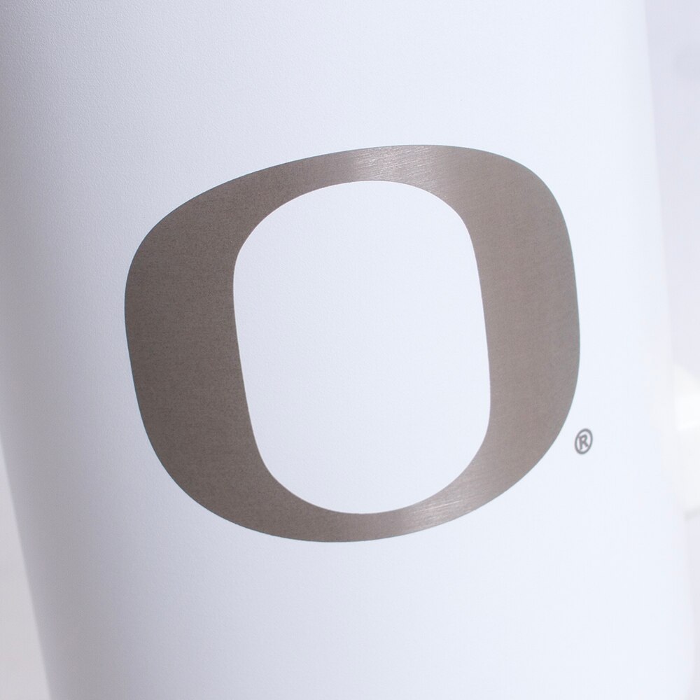 Classic Oregon O, RFSJ, Inc., White, Tumblers, Metal, Home & Auto, Powder Coated, Stainless Steel, Handle, Laser Etched, 40 ounce, 830776